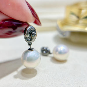 Accesorios de Plata S925 para DIY con Perlas, Joyería de Plata de Moda, Aretes con Cuentas Redondas de 9-15 mm y Bandeja Vacía para Aretes 22237 - Product Image 2