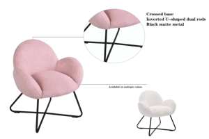 CARLFORD chaise d'appoint moelleuse en fausse <span class=keywords><strong>fourrure</strong></span> <span class=keywords><strong>fauteuil</strong></span> tufté rose pour salon chambre appartement hôtel école en plein air - Product Image 4