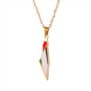Collares de Plata y Oro PVD Antideslustre de Moda, Joyería Fina de Acero Inoxidable 316L, Collar de Palestina, Palestina Libre para Mujer - Product Image 5
