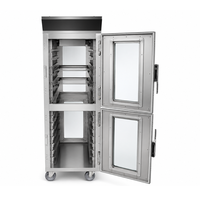 Armoire chauffante électrique en acier inoxydable avec portes vitrées pour pains et plateaux de repas chauds