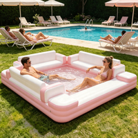 Bar de piscine gonflable de haute qualité personnalisé pour les loisirs et les divertissements en plein air avec tente, adapté pour la cour arrière