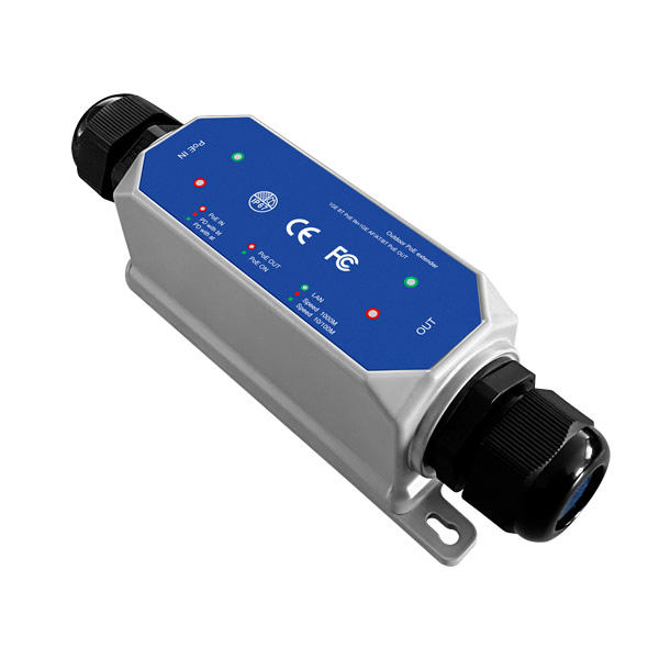 Support PoE IP Camera, PoE WIFI AP1to1IP67 Outdoor Poe Extender 90W,100/1000/2500M/10G Optional,Supports IEEE802.3af/at/bt 90W