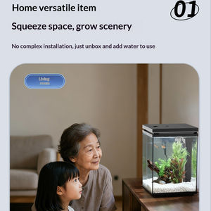 데스크탑 유리 친환경 수족관-자동 순환 저소음 펌프 및 급식 포트 사무실용 수직 슬림 디자인 - Product Image 3