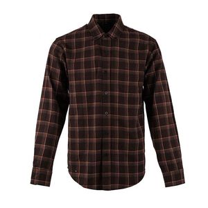 High Quality <strong>Men's</strong> Casual Flannel <strong>Shirt</strong> Brown Checkered Design Fashionable Versatile for Office Long Sleeves Anti-Wrinkle