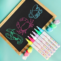 Marqueurs multicolores effaçables pour tableau blanc, vitrine ou fenêtre – Lot de 12 marqueurs à craie liquide