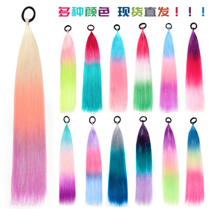 Extension de cheveux laser tressée <span class=keywords><strong>africaine</strong></span> en soie haute température, double trame, colorée, avec perruque en tendon de caoutchouc, queue de cheval or et argent - Product Image 5