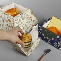 Boîte à gâteau en forme de pyramide personnalisée avec logo Sunshine, boîte à dessert, plateau de nourriture, boîte à gâteau en forme de pyramide pour partager, boîte à nourriture en carton en forme de pyramide