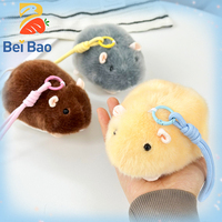 Porte-clés en peluche en coton PP ultra doux, hamster en peluche en stock pour accessoire de sac, vente directe d'usine