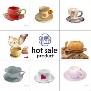 Nuevas Tazas de Café de Cerámica Creativas y Bonitas en 3D con Cerezas, de Gran Venta, de <span class=keywords><strong>Porcelana</strong></span> Coreana Pintada a Mano, Personalizadas para Leche y Té, con Platillos - Product Image 6