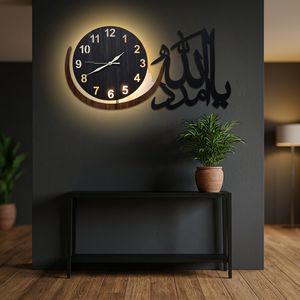 <b>Modern</b> Metal <b>Wall</b> <b>Clock</b> With Arabic Calligraphy Design Silent Quartz Analog For Living Room Ramadan Decor - Product Image 5