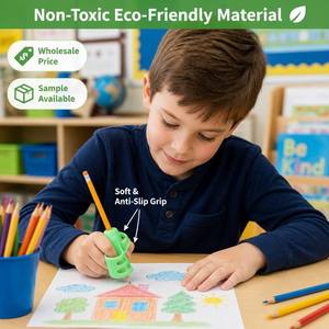 Portapenne in Gomma EPDM a Doppio Dito per Studenti delle Scuole Elementari, Correttore di Postura per la Scrittura dei Bambini, Personalizzabile - Product Image 2