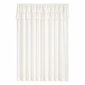 Tenda Trasparente Impermeabile in Bambù/Cotone Bianco con Doppio Volant e Bordo in Pizzo, Morbida e Filtrante per Finestre della Camera da Letto - Product Image 4