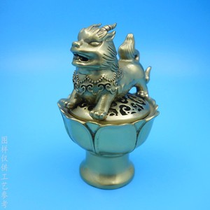 <b>Antique</b> Style Pure Copper Qilin Incense Burner Hand Made <b>Desktop</b> Ornament For Home Decor Gift - Product Image 1