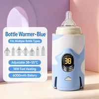 Nouvelle chauffe-biberon portable sans fil à température constante, 6 vitesses réglables, affichage numérique, chauffe-lait universel pour l'extérieur