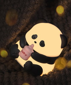 Lampada da comodino per bambini RGB colore decorativo luce notturna piccolo Panda in Silicone luce notturna ricaricabile USB - Product Image 5