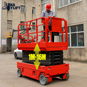 Plataforma de trabajo aéreo de ruedas de <span class=keywords><strong>12M</strong></span> de ancho, elevador de tijera autopropulsado móvil eléctrico barato al por mayor - Product Image 1