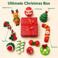 Nouveaux jouets interactifs pour chiens Mito pour Noël, boîte cadeau, jouets à mâcher pour nettoyer les dents, jouets indestructibles pour chiens, ensemble en vinyle/PVC