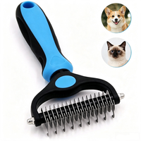 Brosse de toilettage double face grande taille pour animaux de compagnie, peigne ergonomique pour démêler les poils de chiens et de chats
