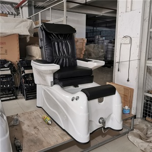 Kisen Luxury Modern Light Grey Spa Chair Electric Foot Reflexology Manicure Pedicure Chair for Nail Salon - Product Image 5