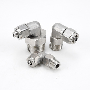 Raccord rapide Sayu Pl8-02 en acier inoxydable 304, filetage mâle, coudé à 90°, pneumatique, pour tuyau d'air - Product Image 2