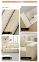 Canapé d'angle inclinable en L, trois places, style nordique minimaliste moderne européen, en tissu velours d'agneau, pour salon, hôtel, appartement