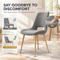 Chaise de salle à manger moderne à dossier en forme de cuillère, rembourrée avec un dossier et un siège en tissu pour café, restaurant, banquet