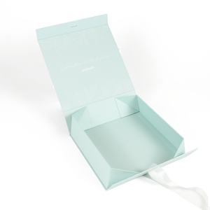 Boîte cadeau pliable en carton rigide Crown Win en matériaux recyclés, 48 cm, avec ruban pour l'emballage des chaussettes, boîte pliable écologique blanche - Product Image 2