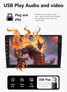 9 10 นิ้ววิทยุติดรถยนต์ 1 ดิน ไร้สายคาร์เพลย์ แอนดรอยด์ ออโต้ บีที มิเรอร์ลิงค์ GPS มัลติมีเดียเพลเยอร์ยูนิเวอร์แซล MP5 FM - Product Image 5