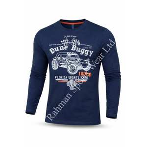 T-shirt à manches longues en tricot pour homme avec imprimé d'art abstrait, écologique et à séchage rapide, mode urbaine décontractée - Product Image 1