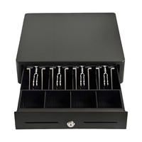 Cajón de Dinero Electrónico HER-350A de Alta Calidad, 12V 24V, Doble Ranura para Cheques, 3 Cerraduras, para Sistema POS