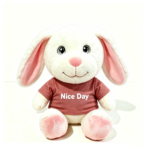 Peluche de lapin personnalisée, lapin en peluche, adorable peluche de lapin, lapin en peluche assis, peluche de lapin avec chemise - Product Image 1