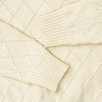 Cardigan court en maille pour femme, blanc de haute qualité, orné de strass creux effet diamant, col rond, boutons dorés en forme de cœur