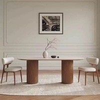 Table à manger WaterDrop en marbre naturel, pierre de luxe, travertin, pierre frittée, ensemble de salle à manger moderne pour petite maison