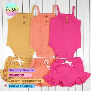 Shorts pour bébés filles en gros, sous-vêtements colorés à volants et bandeaux pour cheveux, vêtements d'été pour enfants, vêtements personnalisés pour enfants de boutique - Product Image 5