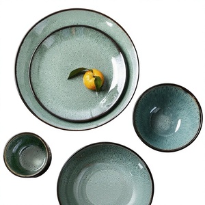 Plato de Estilo Europeo Americano, Plato Nórdico para Bistec, Plato Occidental para Comida y Fruta, Estilo Retro, Patrón Sólido, Redondo, Apto para Microondas, para Uso Doméstico - Product Image 1