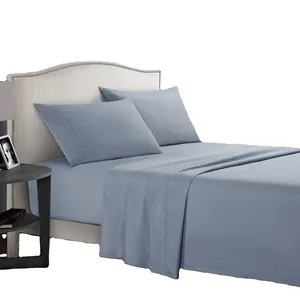 4 قطعة ستوكات 100% البوليستر المنسوجات المنزلية غطاء سرير ورقة مسطحة مجموعة مع 2 أكياسها طقم سرير