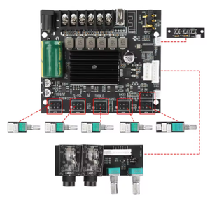 Placa Amplificadora <span class=keywords><strong>Bluetooth</strong></span> 5.0 TPA3116D2 de 12-24V MT21S de <span class=keywords><strong>2.1</strong></span> Canales, <span class=keywords><strong>50W</strong></span>+<span class=keywords><strong>50W</strong></span>+<span class=keywords><strong>100W</strong></span> con Entradas de Micrófono Dual, AUX/USB para Sistemas de Sonido KTV - Product Image 4