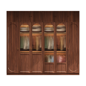 Tủ quần áo thép tối giản hiện đại với cửa kính mờ có rãnh cho phòng ngủ - Product Image 5