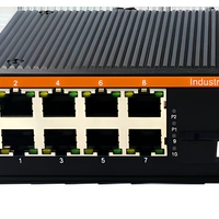 Commutateur Ethernet industriel Gigabit à fibre optique 2 ports SC 8 ports RJ45 20 km Monomode Monofibre DC12-57V Rail DIN