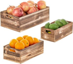Ensemble de 3 boîtes en bois <span class=keywords><strong>pour</strong></span> le rangement, petites <span class=keywords><strong>caisses</strong></span> <span class=keywords><strong>pour</strong></span> l'affichage et l'organisation, boîtes de rangement de style farmhouse <span class=keywords><strong>pour</strong></span> l'artisanat - Product Image 4