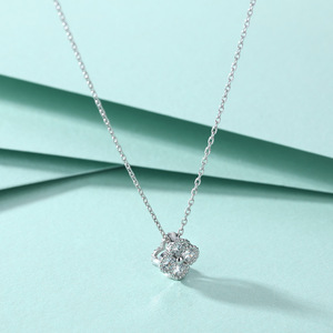Factory Wholesale S925 Sterling Silver Four-leaf Clover <b>Bracelet</b> Necklace <b>Set</b> Female Exquisite Lucky Jewelry for Gift Engagement - Product Image 3