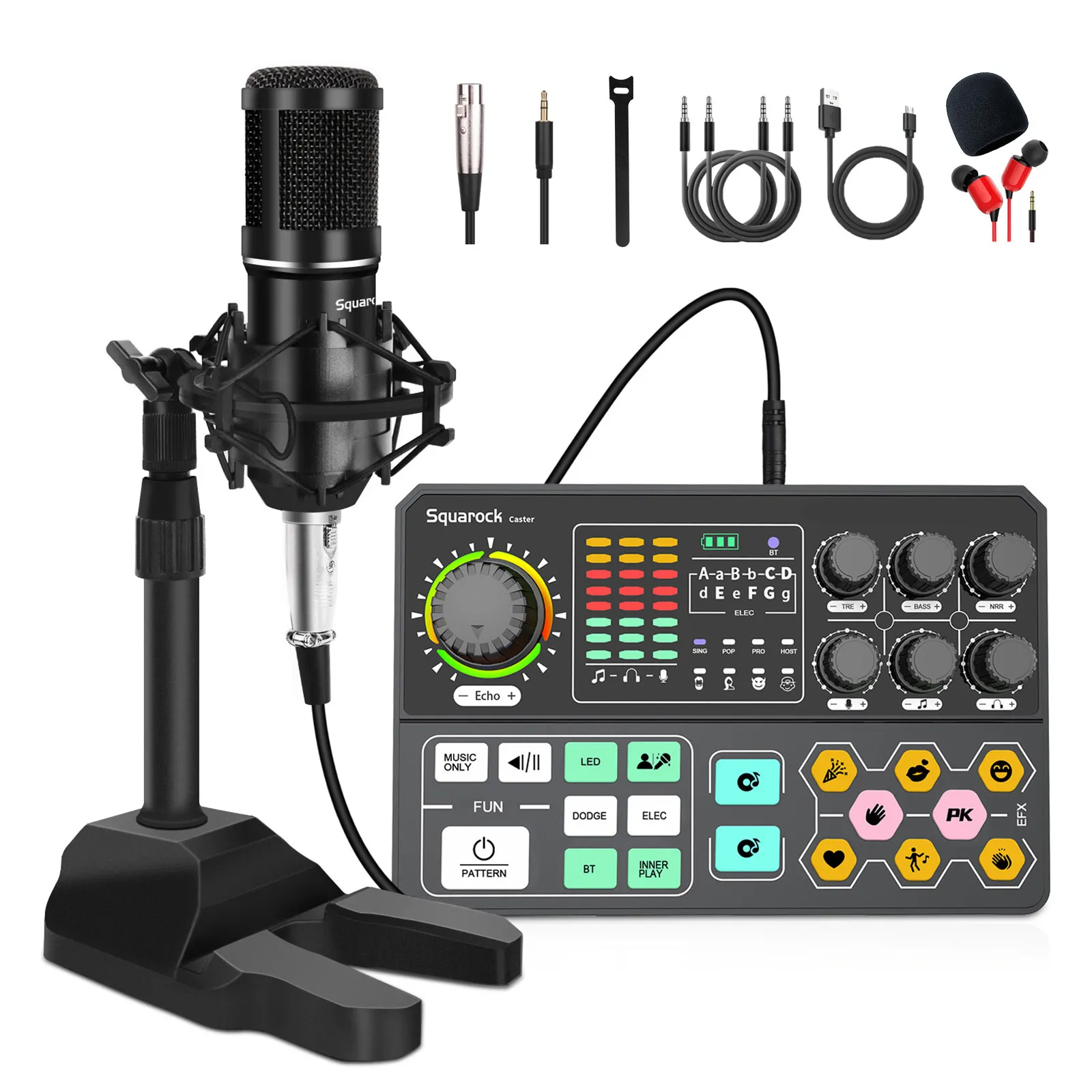 Kit Streaming Live Mixer Audio scheda Audio con microfono a condensatore XLR per Kit All-In-One Podcast Studio