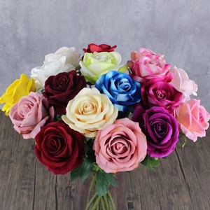 Saint Valentin Offres Spéciales velours unique rose fleurs artificielles fleurs bon marché pour la maison mariage fleurs décoratives - Product Image 3