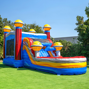 Queen Theme Kids <b>Playhouse</b> Bouncy Castle Water Slide Pool Inflatable Bouncer Eco-friendly Waterproof 1000kg Capacity for Parties - Product Image 4