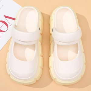 Sandales Guru Mary Jane pour femmes, semelles épaisses, plateforme antidérapante, respirantes, en EVA, chaussures de plage, bout rond, blanc cassé, noir, kaki - Product Image 2