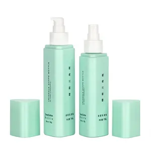 Biodegradable Unique Triangular shape green frosted hair room serum portable perfume lotion plastic fine mist spray bottle