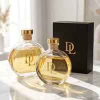 Bouteilles de diffuseur à roseaux en verre plates rechargeables de 150 ml/5 oz avec bouchon en liège, pour huiles essentielles d'aromathérapie, pour salle de bain et maison, 100 pièces