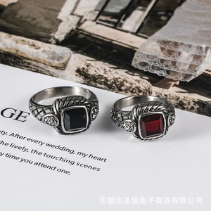 Anillo Unisex de Estilo Europeo Americano Inspirado en el Antiguo, con Circonita Cúbica en Engaste de Bisel, Joyería de Regalo SA721 - Product Image 3