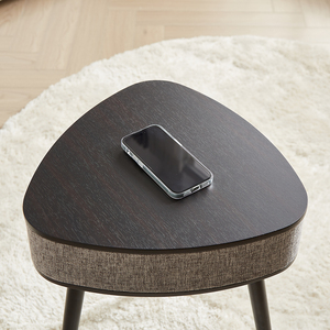 Tavolino da Caffè Moderno in <span class=keywords><strong>Legno</strong></span> <span class=keywords><strong>Nero</strong></span> con Altoparlante Bluetooth <span class=keywords><strong>e</strong></span> Ricarica Wireless per Soggiorno Interno ed Esterno - Product Image 4