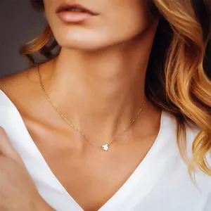 EManco-collar de acero inoxidable con corazón de <span class=keywords><strong>amor</strong></span>, joyería minimalista, regalo del Día de San Valentín - Product Image 3